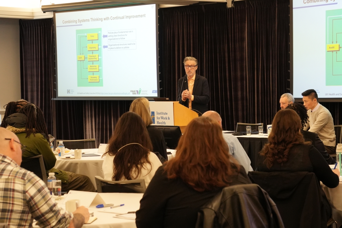 Dr. Emile Tompa presents at the 2025 IWH Connects meeting