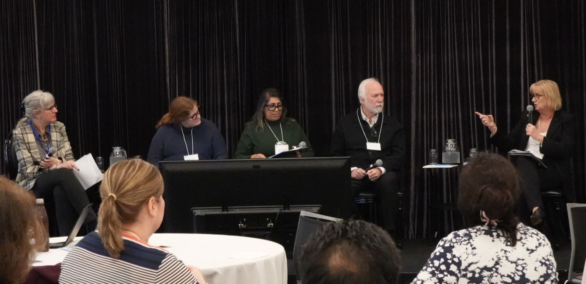 Dr. Monique Gignac alongside panelists at the 2026 IWH Connects event.