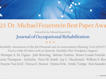 2023 Dr. Michael Feuerstein Best Paper Award Certificate