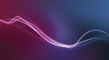 Wavy neon lines against a spacey backdrop in purple and blue