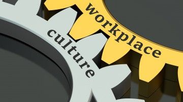 Graphic of gears indicating meshing of workplace and culture