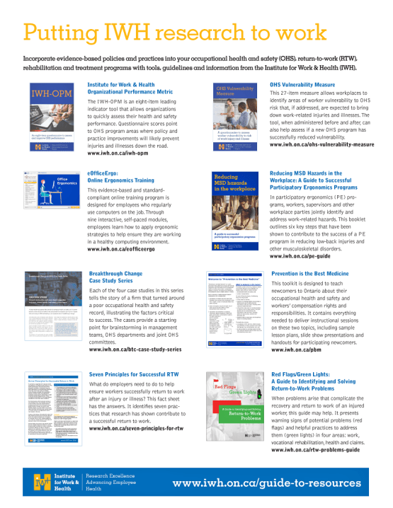 Putting IWH research to work front page image