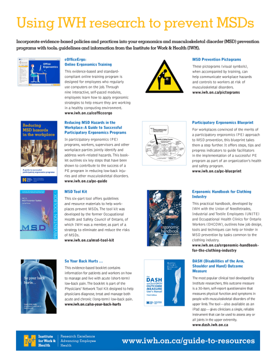 Using IWH research to prevent MSDs front page image