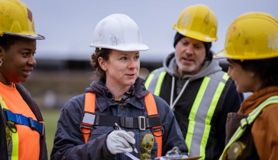 A group of construction workers