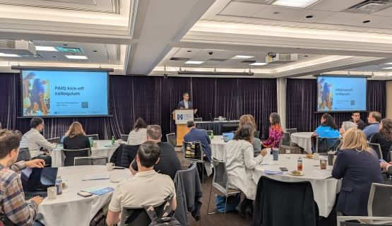 Dr. Arif Jetha speaks at the PAIQ launch event.