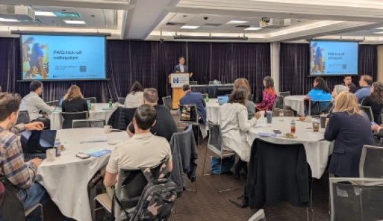 Dr. Arif Jetha speaks at the PAIQ launch event.